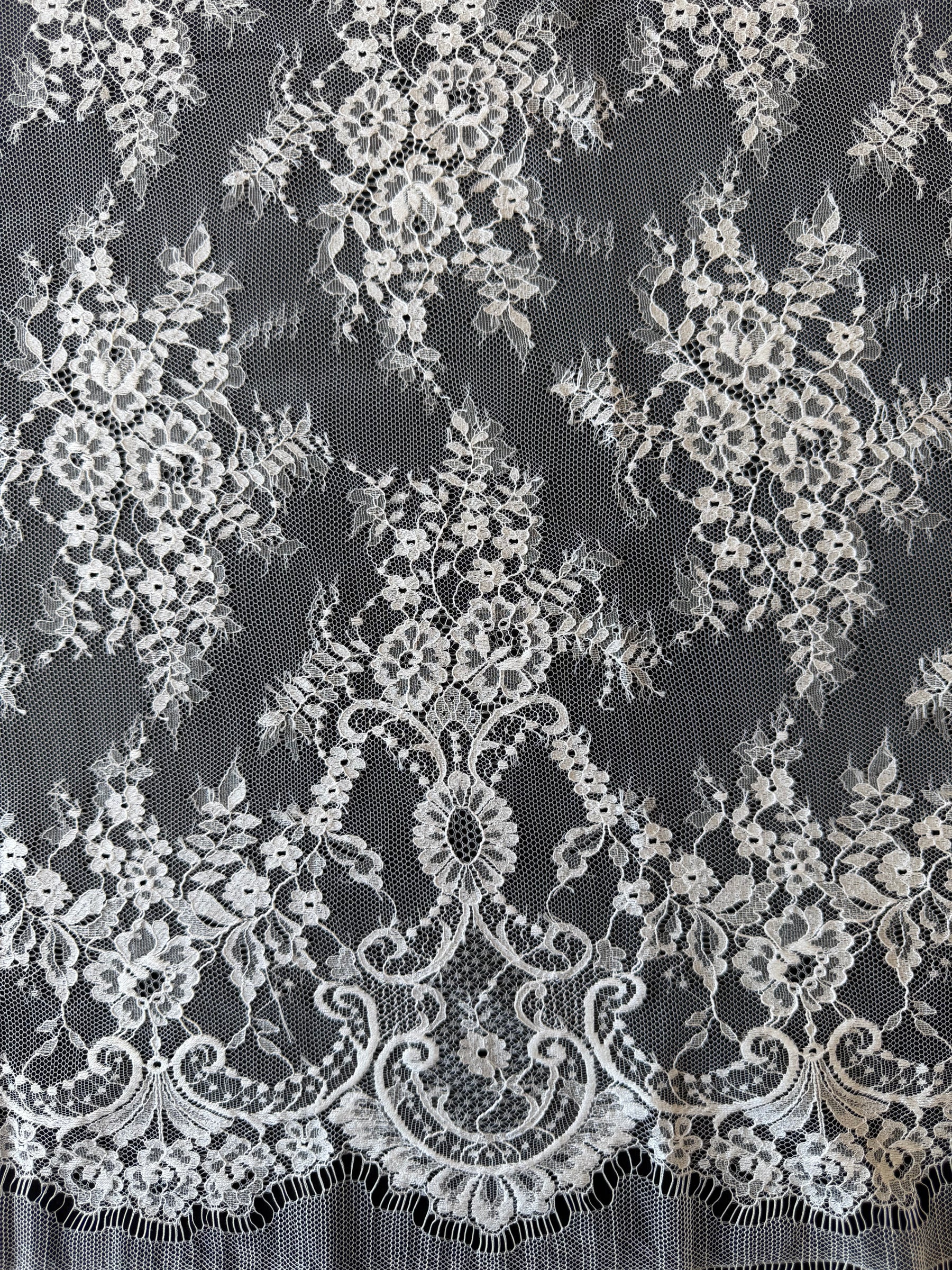 Dentelle de Chantilly ivoire - P729