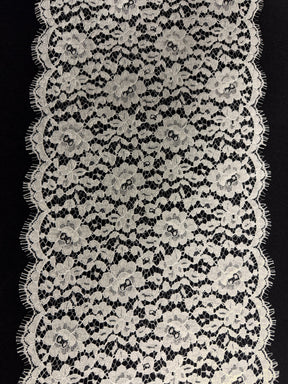 Ivory Corded Chantilly Lace Trim - T808