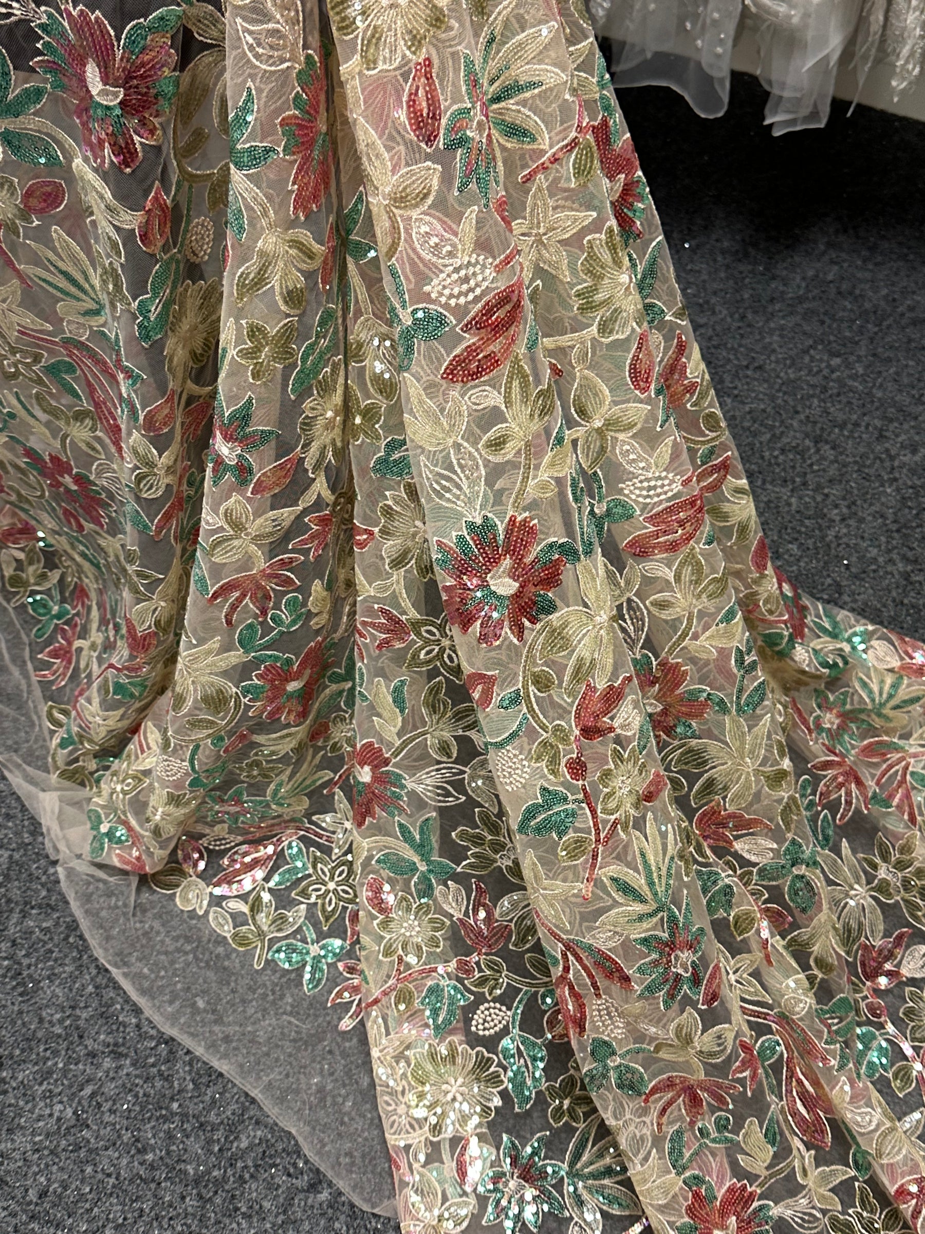 Dentelle brodée multicolore -EB3066