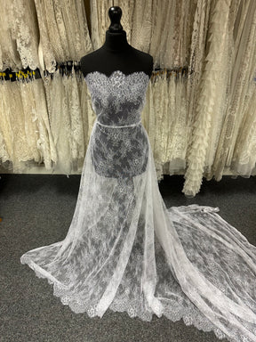 Dentelle Raschel blanche - P223