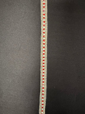 Bordure perlée en cristal rouge - EH1017