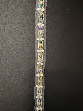 Bordure perlée multi-cristaux - EH1014