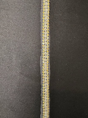 Cristal doré avec bordure perlée transparente - T980