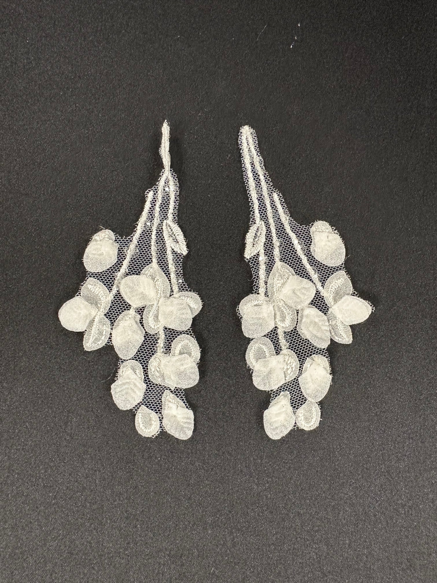 Appliques de dentelle florale ivoire - MT6003