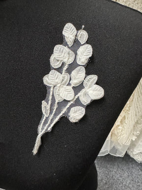 Appliques de dentelle florale ivoire - MT6003