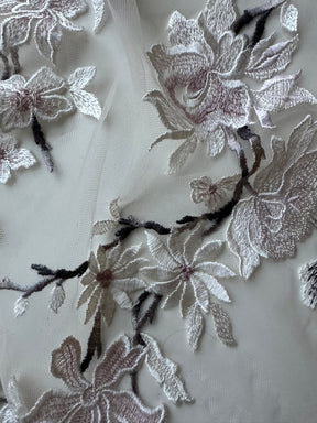 Dentelle rose brodée - EB5052