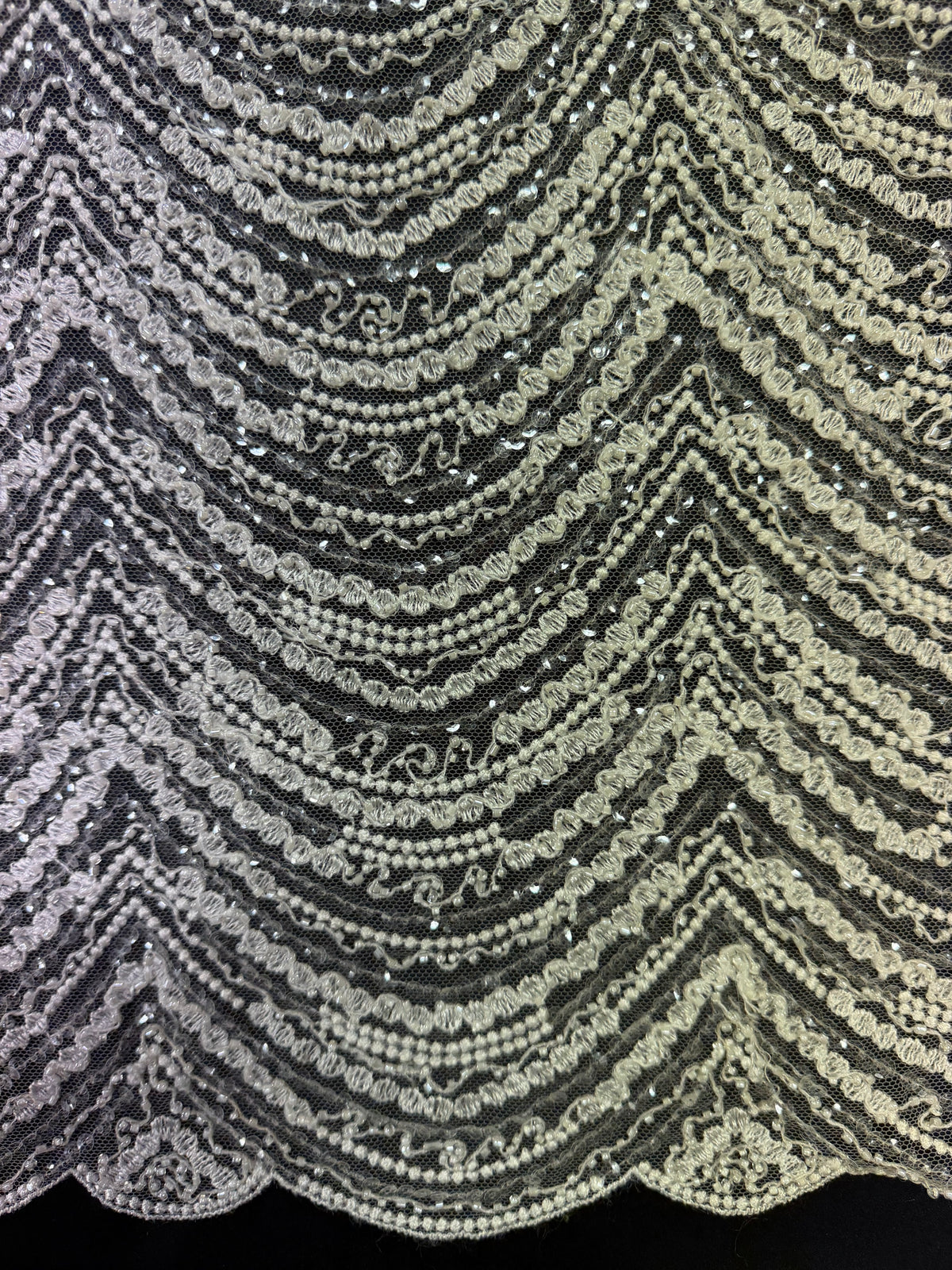 Tulle ivoire perlé - EB1014