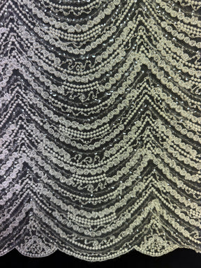 Tulle ivoire perlé - EB1014