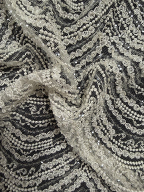 Tulle ivoire perlé - EB1014