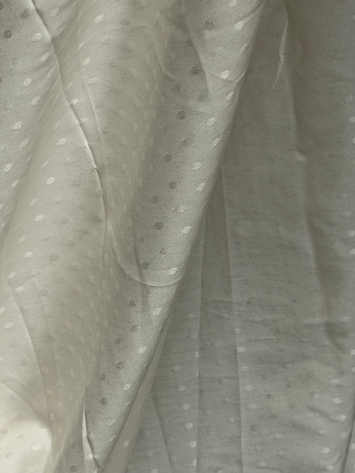 Tissu à pois Dobby couleur ivoire – PH5003