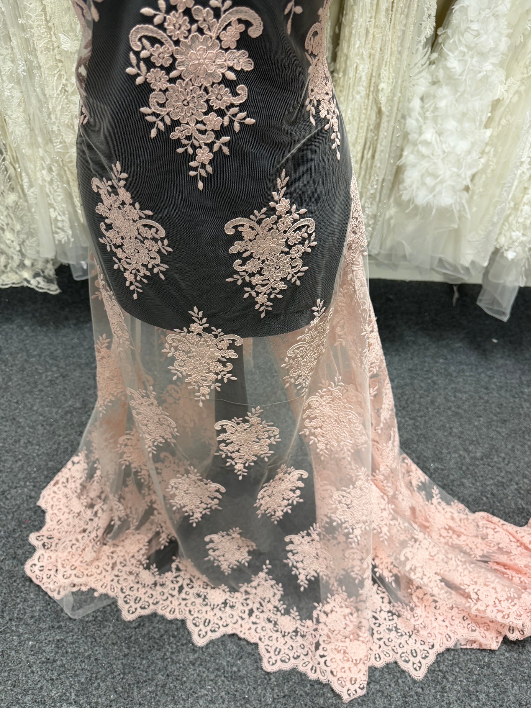 Dentelle perlée Rose Antique - LA7008