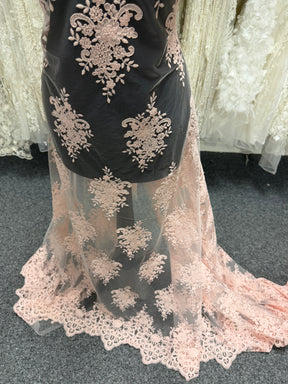 Dentelle perlée Rose Antique - LA7008