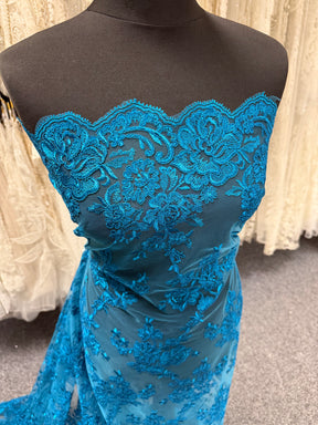 Dentelle cordée sarcelle - LA7007