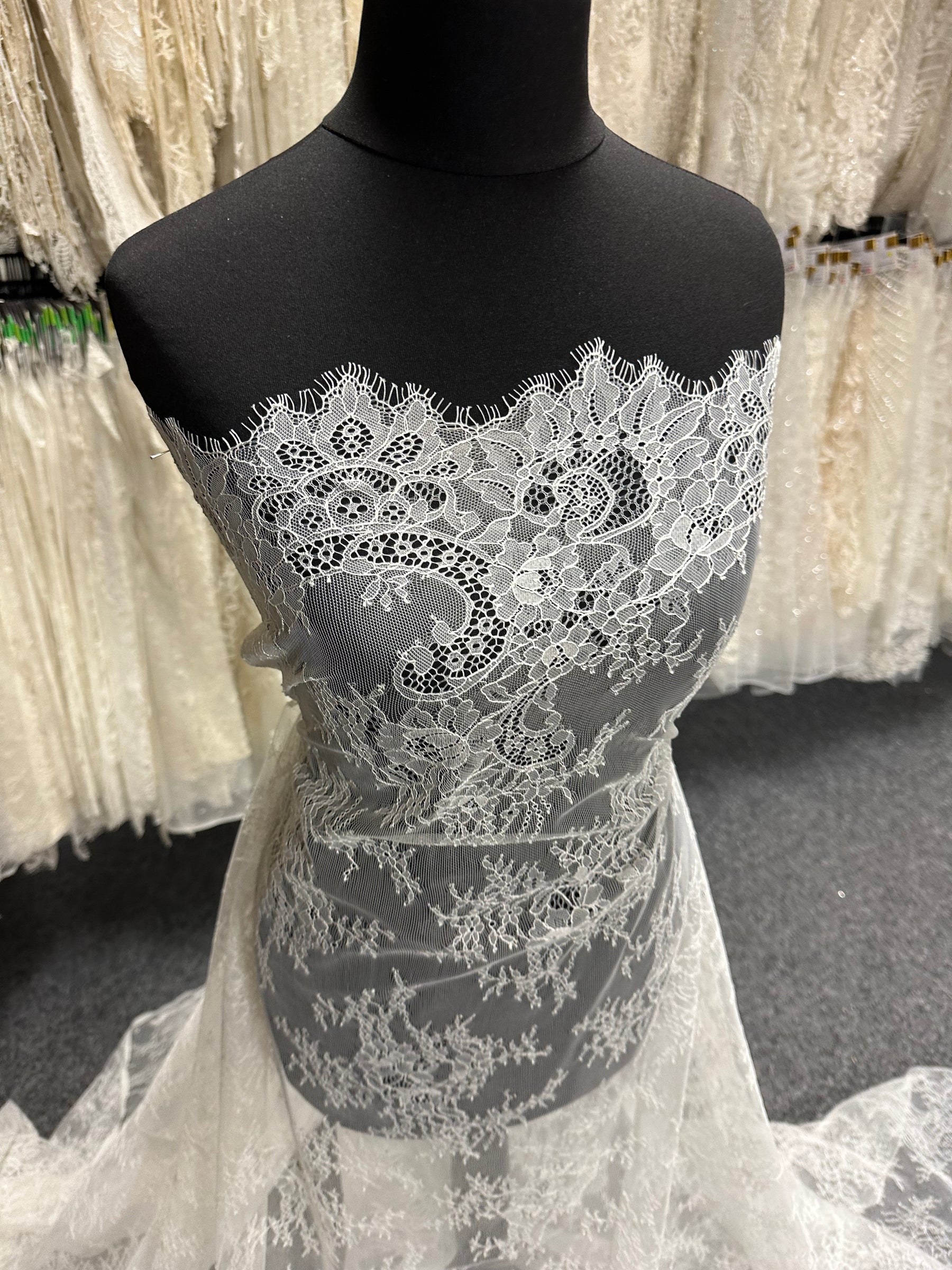 Dentelle Raschel ivoire - P157