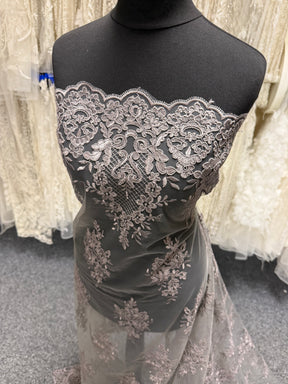 Dentelle Cordonnée Gris Taupe - LA7009