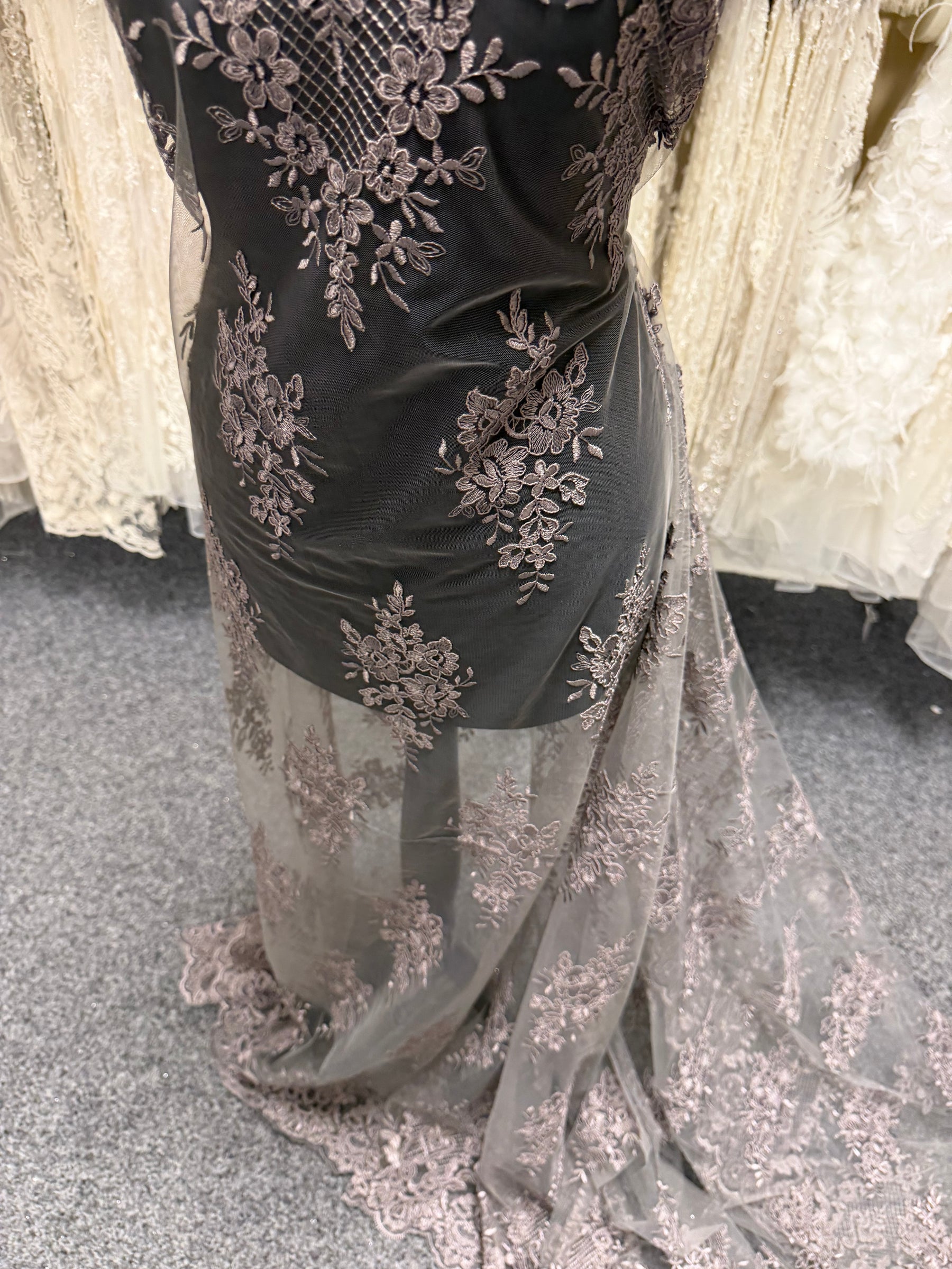 Dentelle Cordonnée Gris Taupe - LA7009