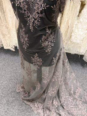 Dentelle Cordonnée Gris Taupe - LA7009
