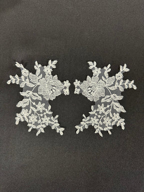 Appliques en dentelle ivoire ornées - MT8004