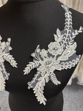 Appliques à paillettes ivoire - MT6002