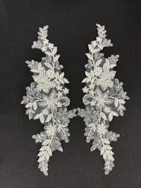 Appliques perlées ivoire - MT4007