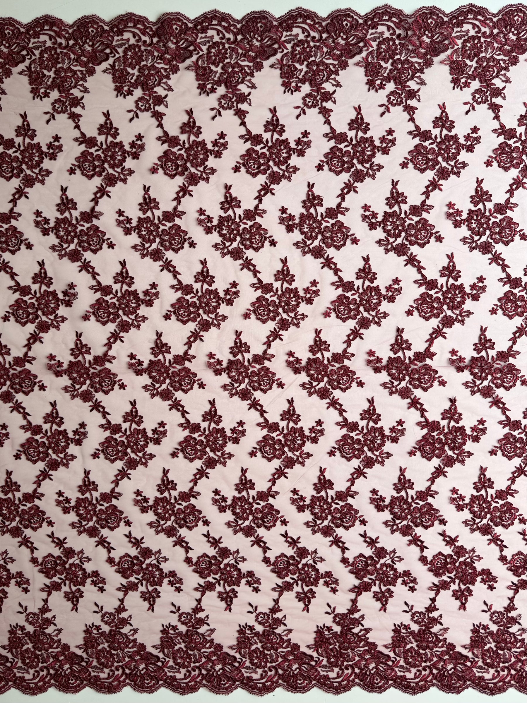 Dentelle Cordonnée Lie de Vin - LA7007