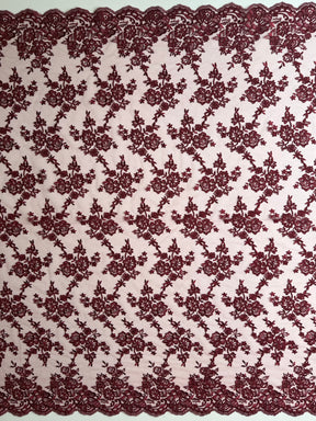 Dentelle Cordonnée Lie de Vin - LA7007