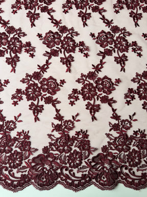 Dentelle Cordonnée Lie de Vin - LA7007