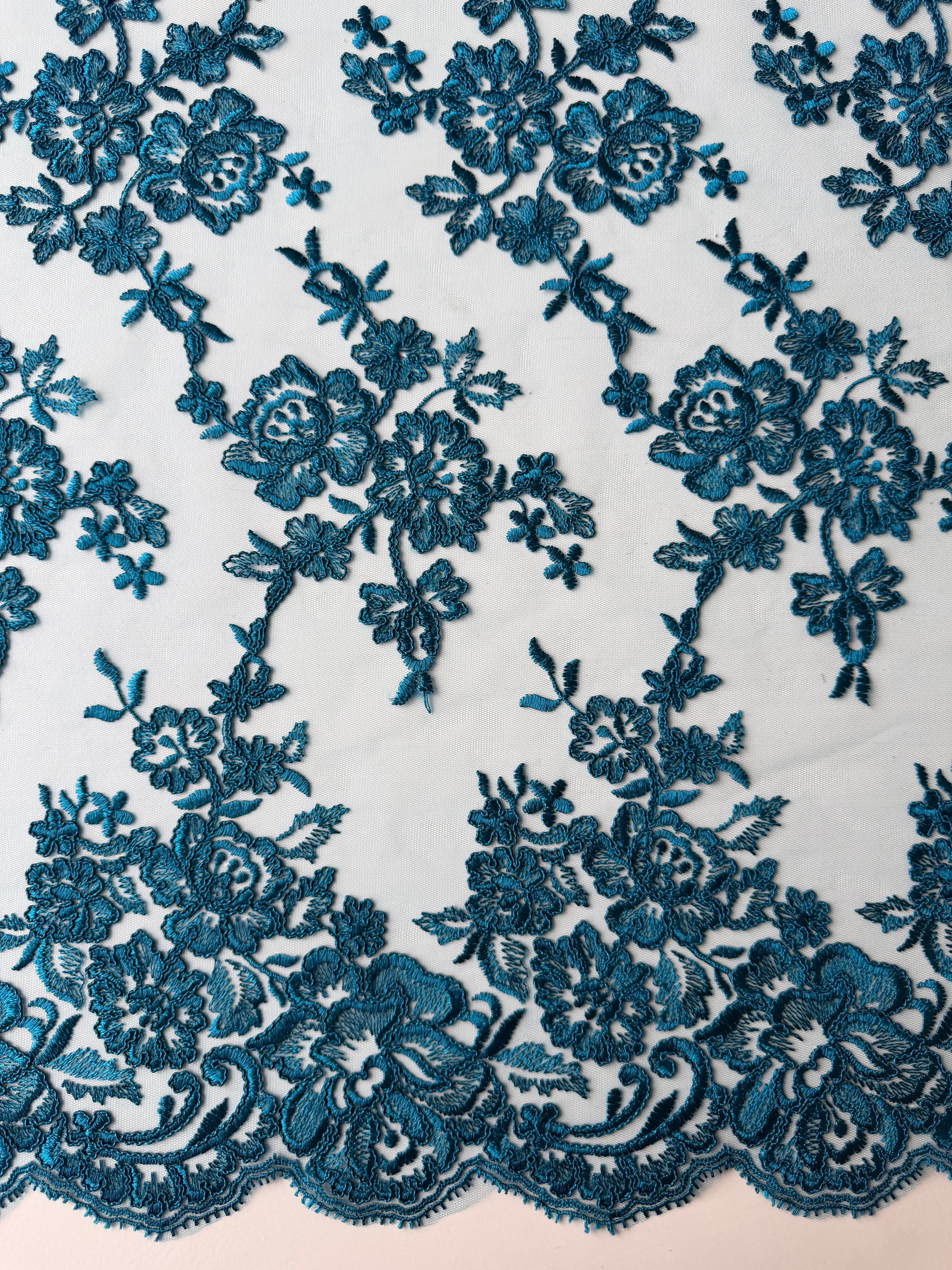 Dentelle cordée sarcelle - LA7007
