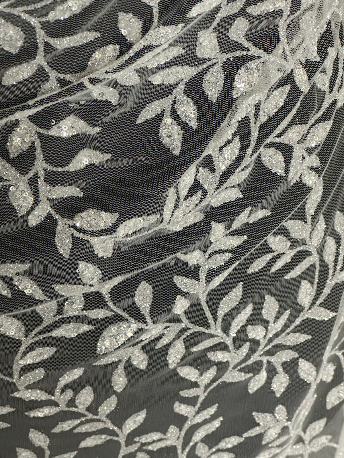 Dentelle ivoire à paillettes - Simeon TU0061