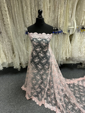 Dentelle brodée rose pâle - Kirsty