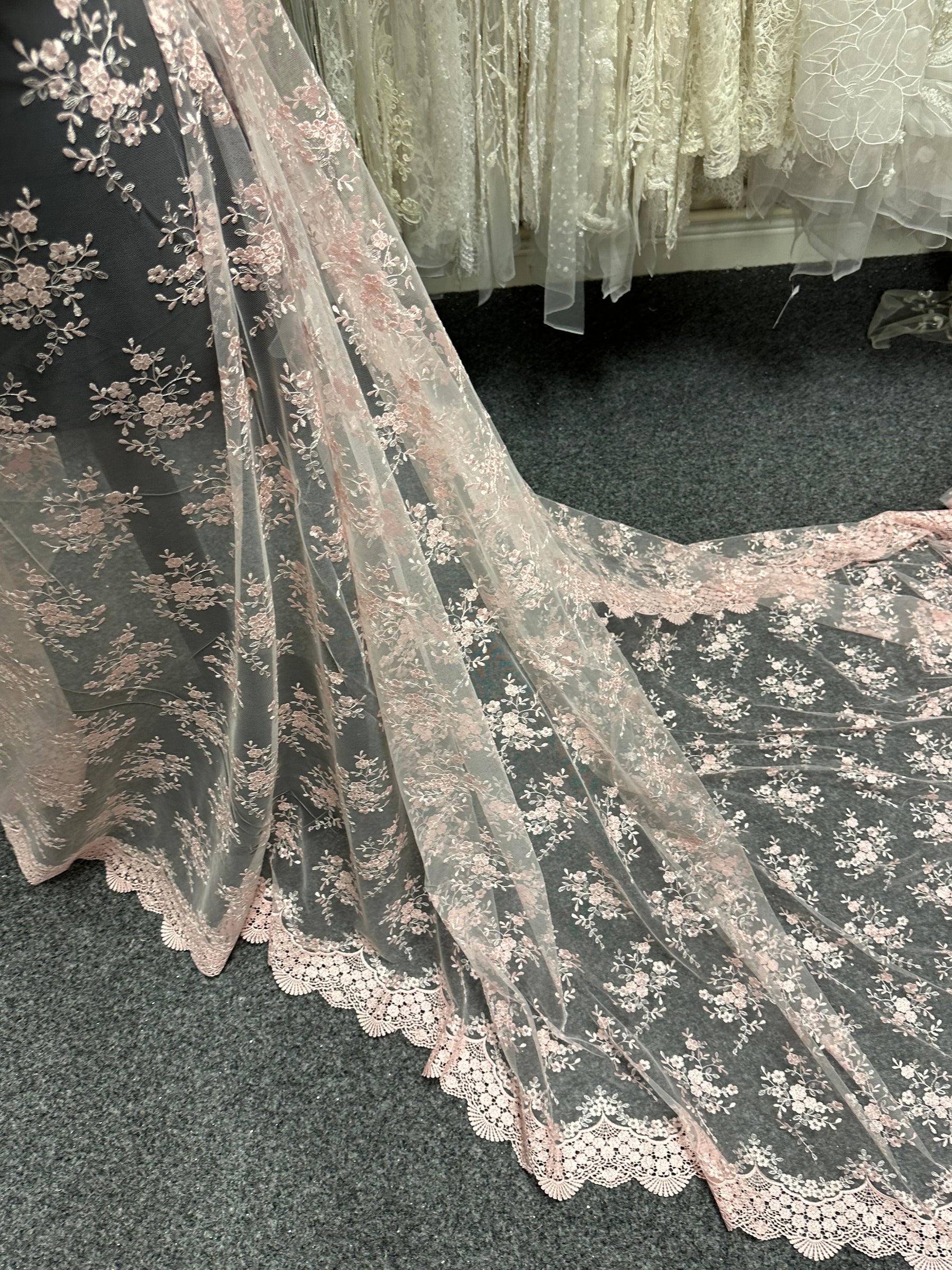 Dentelle brodée rose pâle - Kirsty