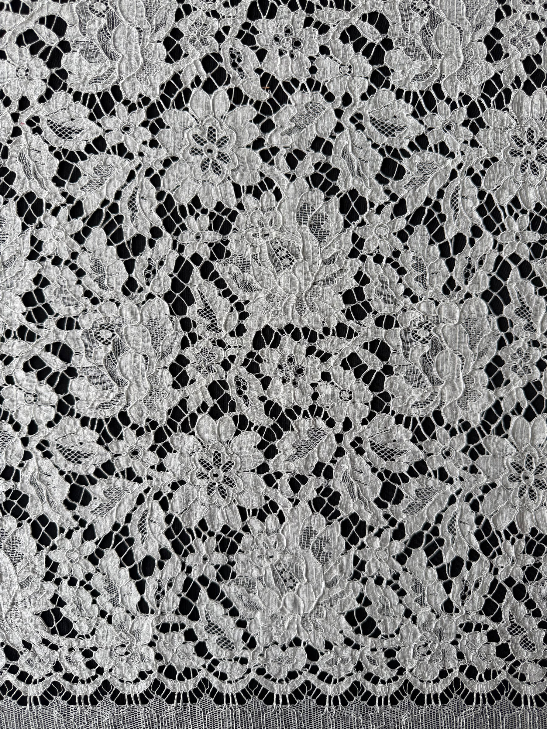 Dentelle française perlée écologique ivoire - LA4003