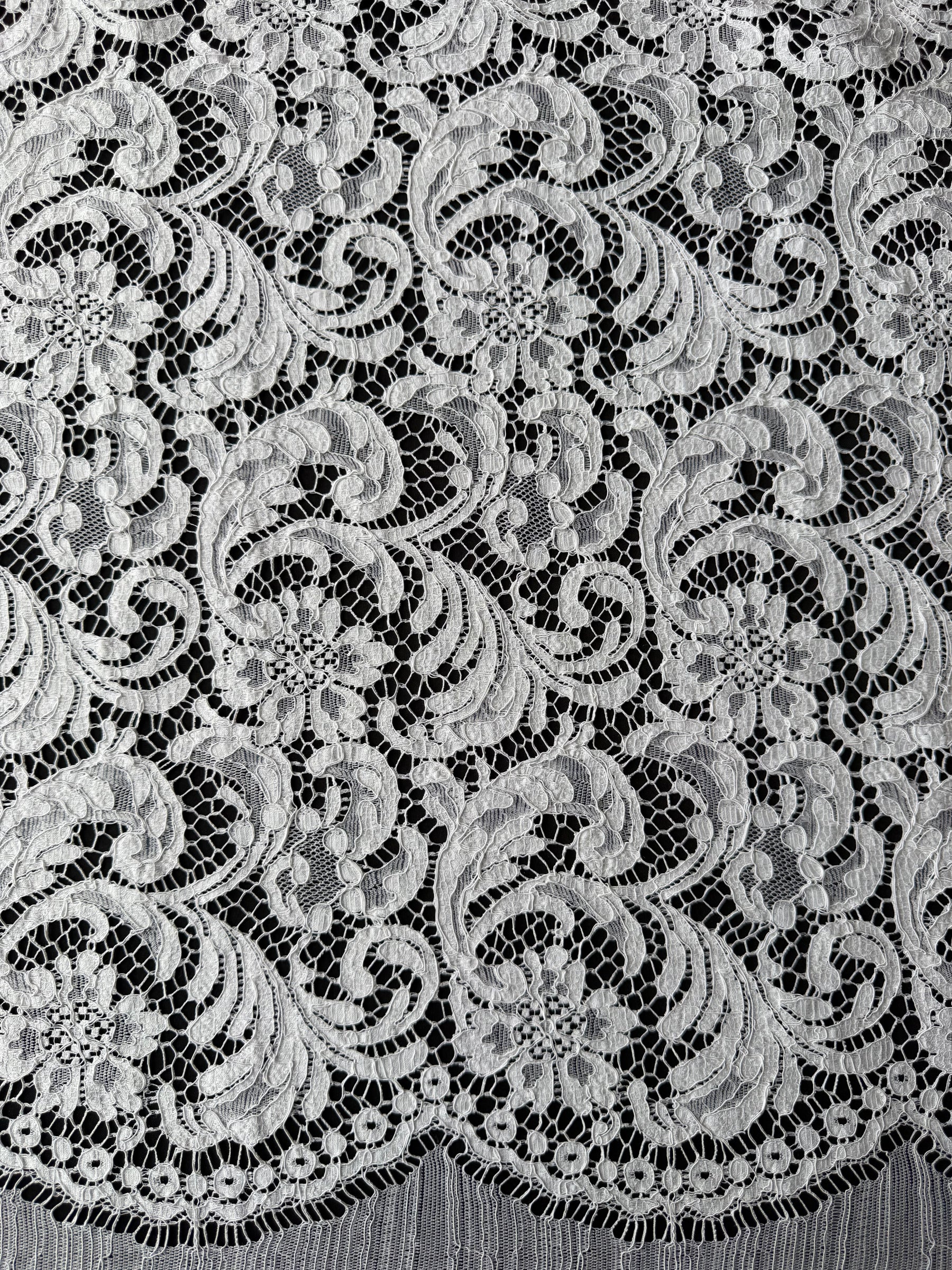 Dentelle française cordée écologique blanche - LA4007