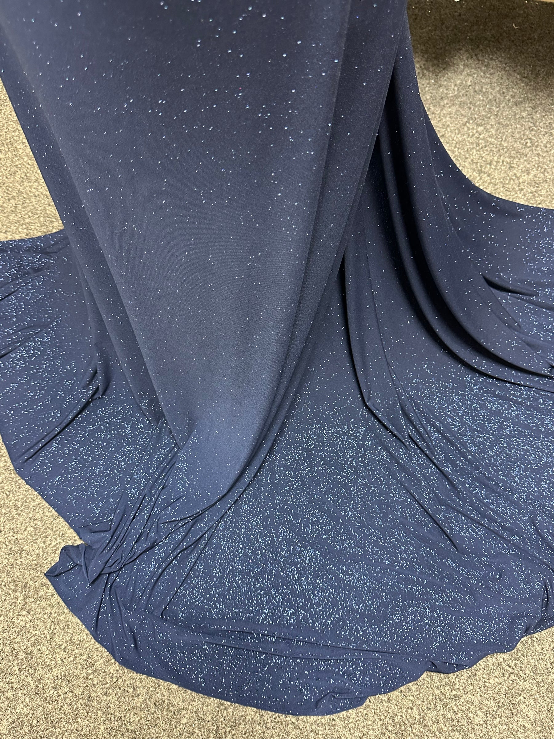 Tissu jersey bleu marine à paillettes - Daredevil