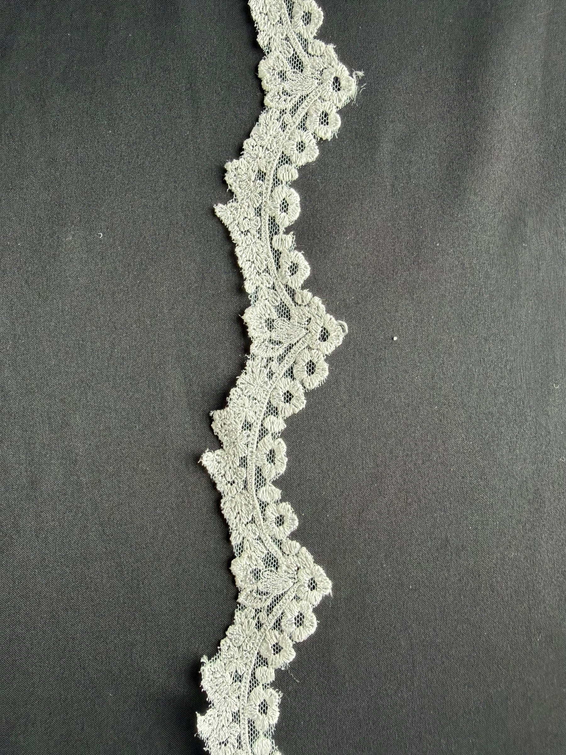 Galon en dentelle brodé ivoire - T744