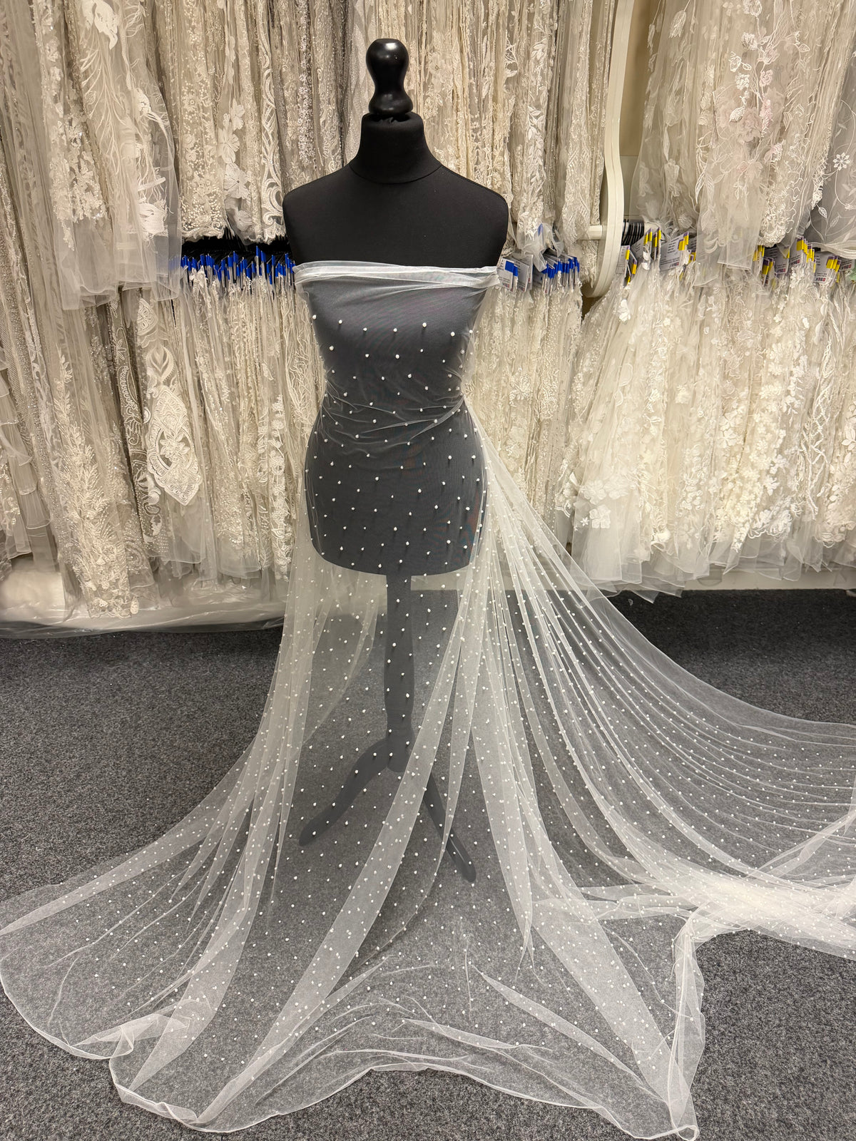 Tulle ivoire perlé - EB1071