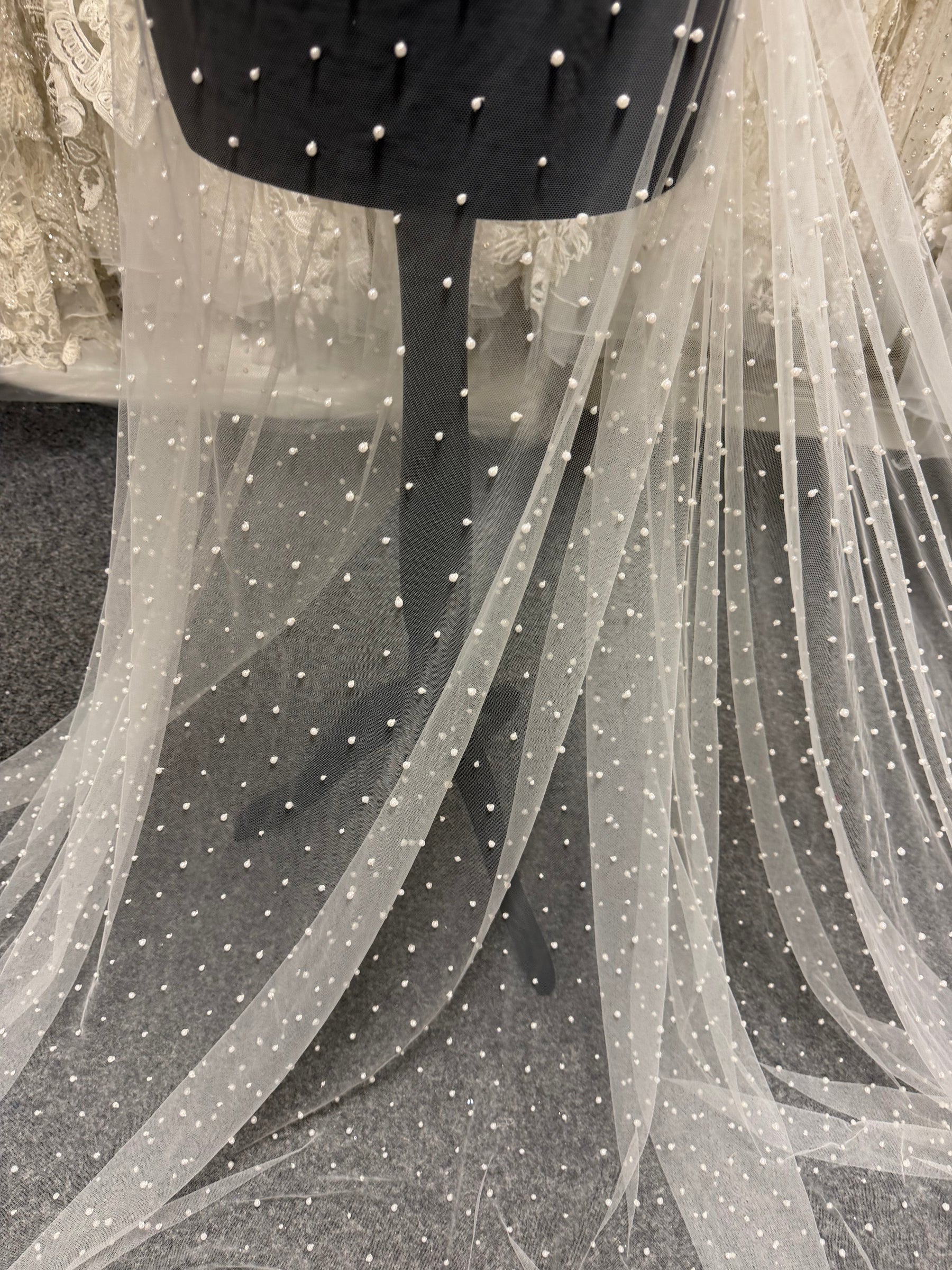 Tulle ivoire perlé - EB1071