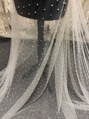 Tulle ivoire perlé - EB1071