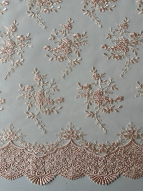 Dentelle brodée saumon clair - Kirsty