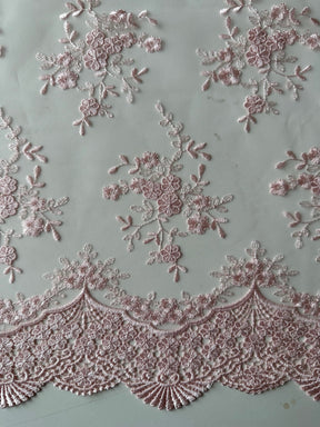 Dentelle brodée rose pâle - Kirsty