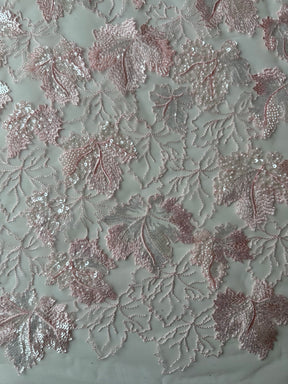 Dentelle brodée de sequins roses - EB1102