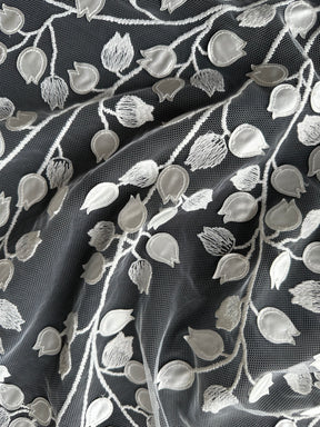 Dentelle brodée ivoire 3D - EB5034