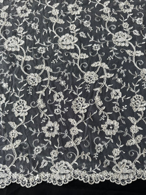 Dentelle brodée ivoire à cordonnet - P430