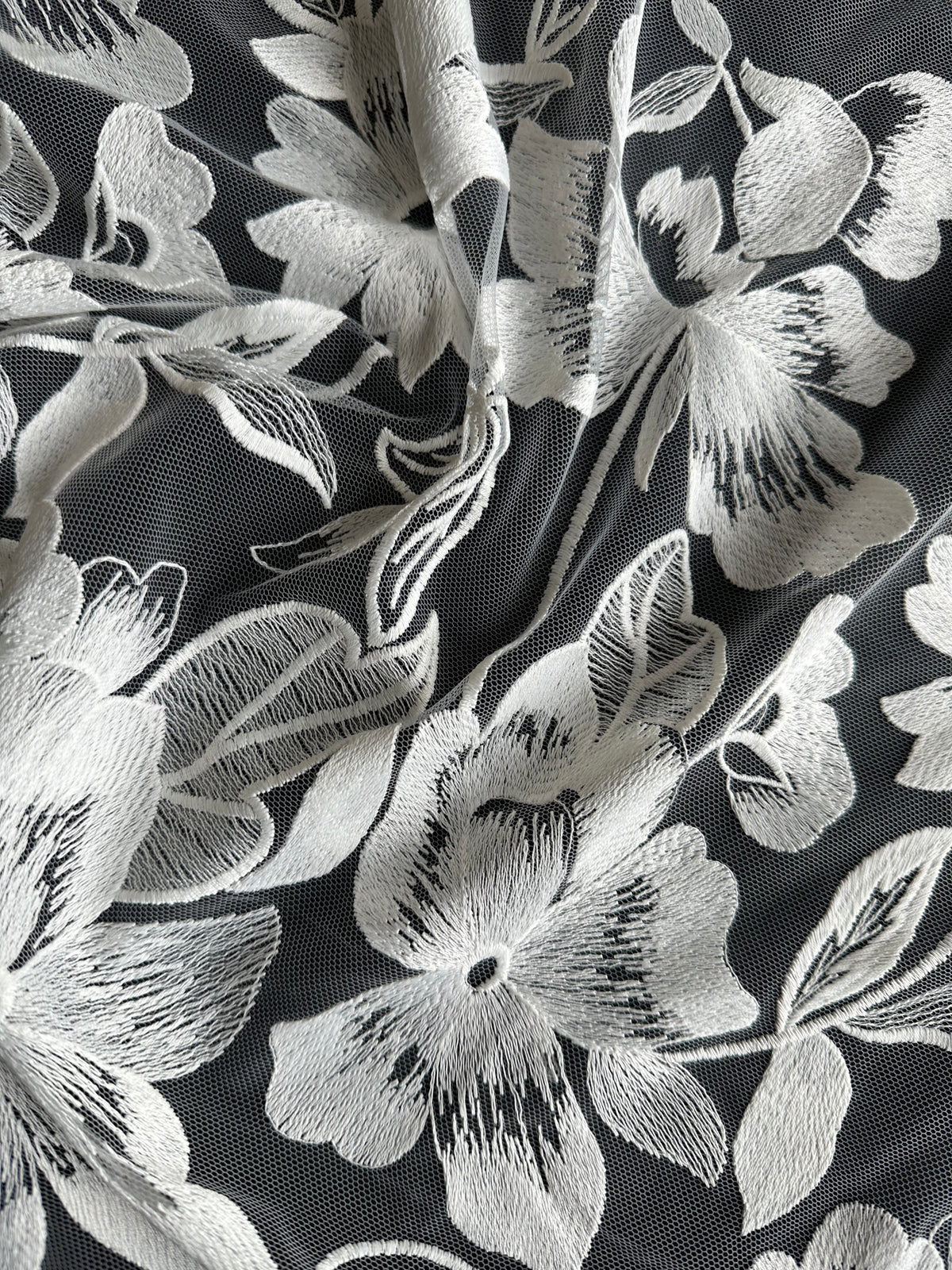 Dentelle brodée ivoire - EB5049