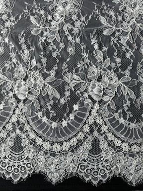 Dentelle Raschel ivoire à cordon - Jara