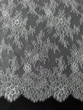 Dentelle Raschel blanche - P223