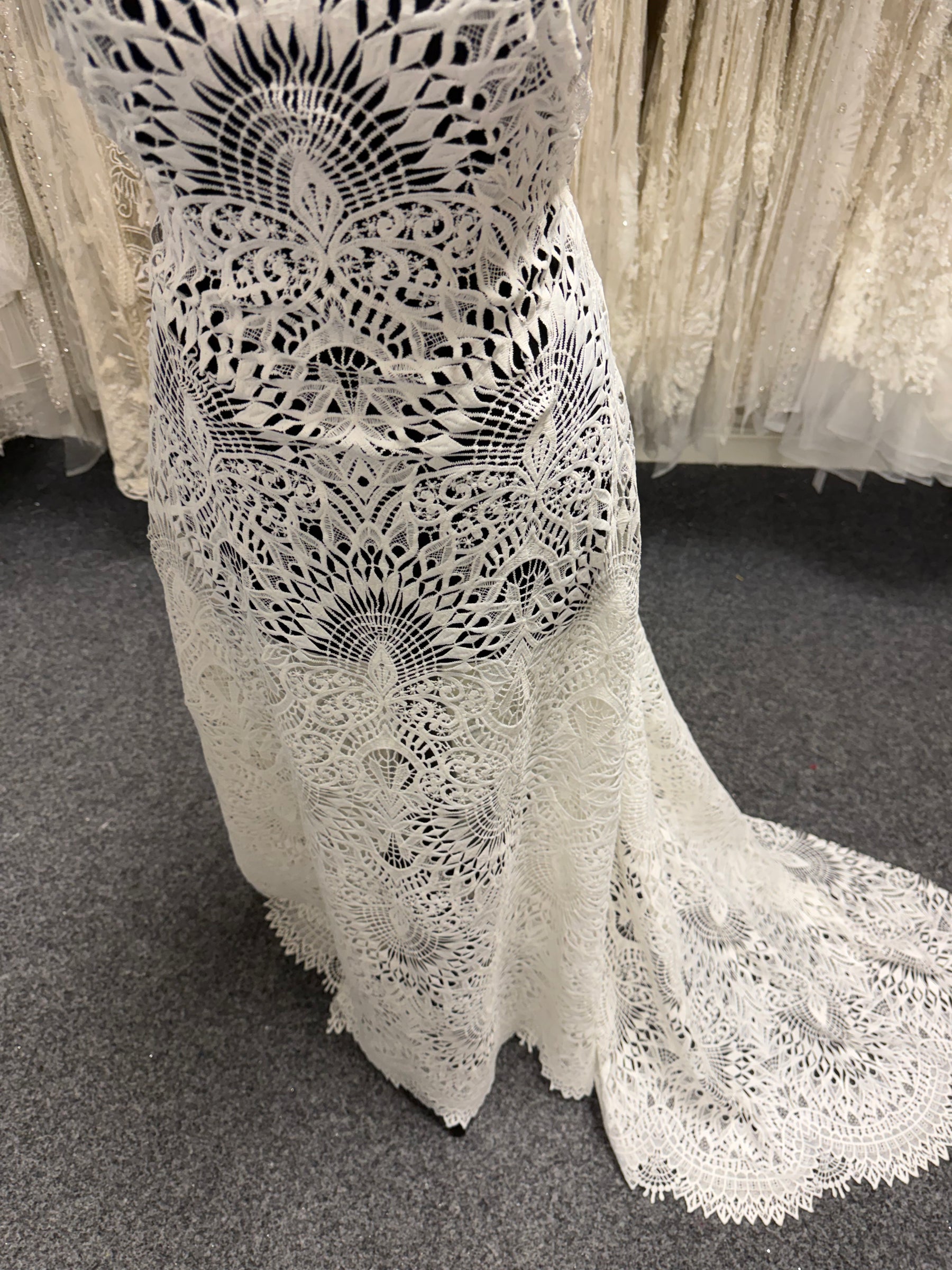 Dentelle ivoire en polyester recyclé - LB2014