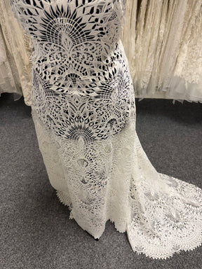 Dentelle ivoire en polyester recyclé - LB2014