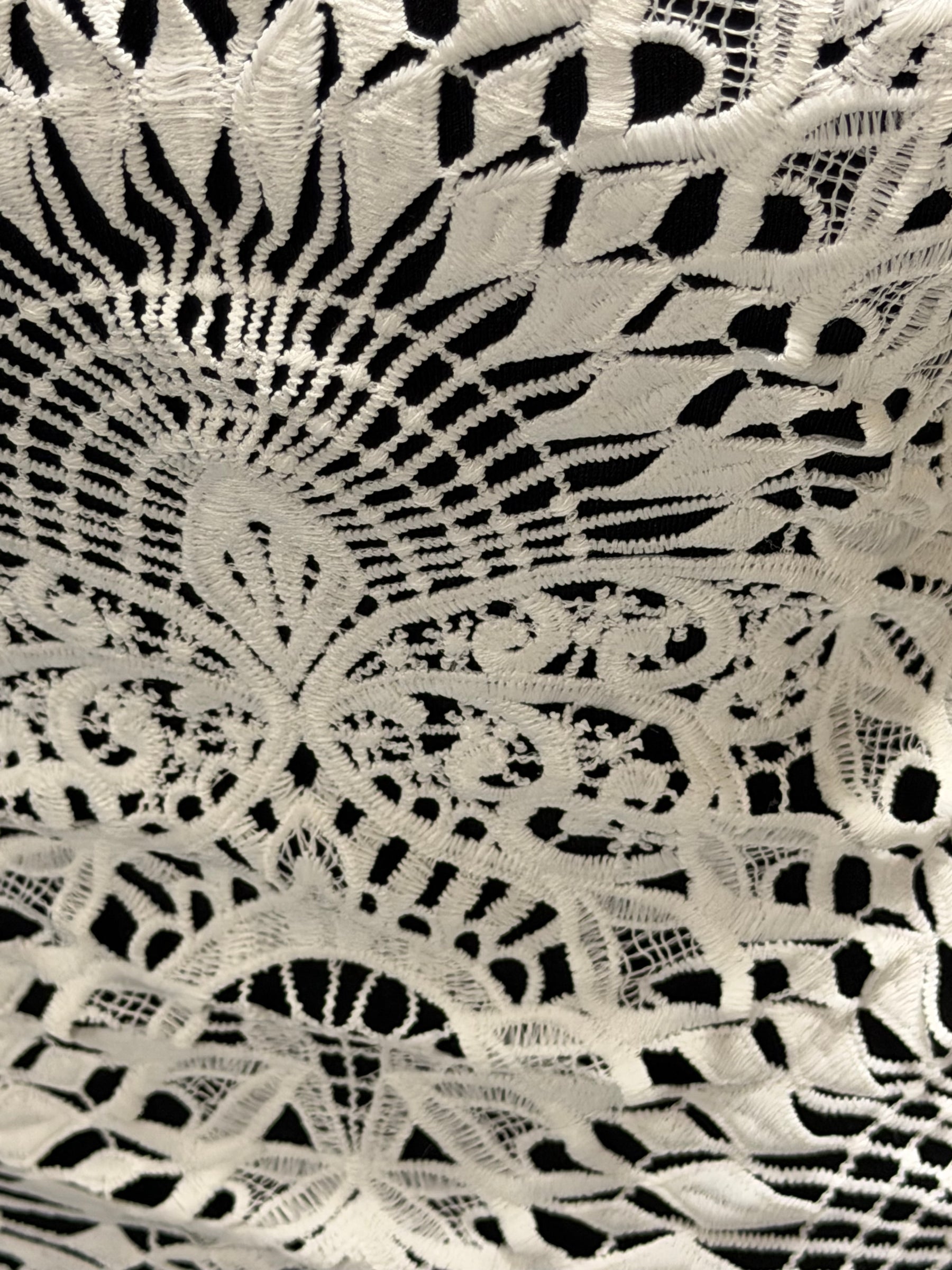 Dentelle ivoire en polyester recyclé - LB2014