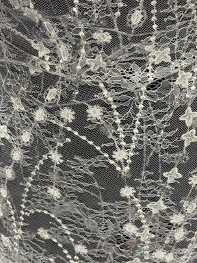 Tulle brodé ivoire à sequins - LB1002